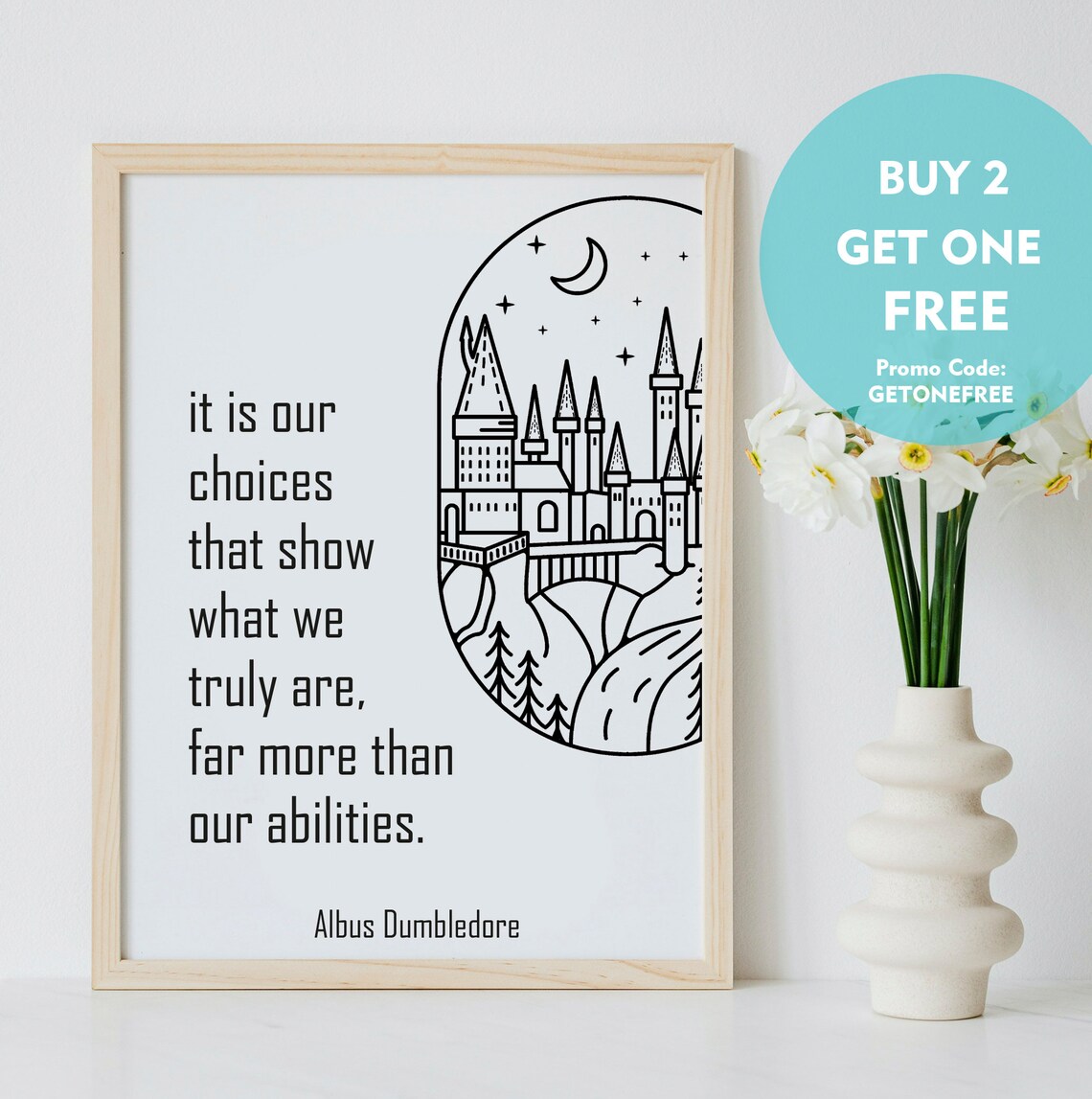 Printable Wall Art Dumbledore Quote It is Our Choices... Card for
