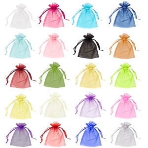 Organza Bags Wedding Favours Party Jewellery Pouches Mesh Drawstring Gift Sacks Bridal Bride Storage Bracelet Necklace Earrings