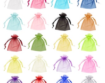 Organza Bags Wedding Favours Party Jewellery Pouches Mesh Drawstring Gift Sacks Bridal Bride Storage Bracelet Necklace Earrings