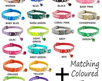 Collar With Personalised Pet Tag Engraved Charm Pet Name Cat Dog Kitten Puppy Band Animal ID Neck Matching Collar Tag Set