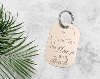Love You To The Moon And Back Keyring Gift For Mum Dad Gift Him Husband Wife Anniversary Valentines