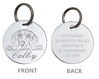 Dachshund Dog Tag Name Collar Personalised Engraved Custom Pet Tag Weiner Gifts