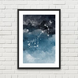 Skorpion Sternzeichen Poster, Skorpion Dekor, Skorpion Sternzeichen Kunst, digitales Poster, Geburtstagsgeschenk, astrologisches Poster, Sternzeichen Print, Horoskop Poster