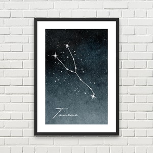 Stier Sternzeichen Poster, Stier Dekor, Stier Sternzeichen Kunst, digitales Poster, Stier Geschenk, astrologisches Poster, Sternzeichen Print, Horoskop Poster, Eco