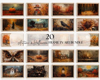 20 Autumn Halloween Frame TV Art Set | Textured Art for Samsung Frame TV |  Abstract TV Art |  Fall and Spooky Halloween Digital Art