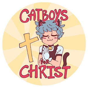 Catboys for Christ Holographic Sticker