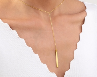 Lariat Y Necklace, Silver Necklace for Women, Dainty Lariat Necklace, Long Drop Necklace, Dainty Y Necklace, Minimal Gold Y Necklace