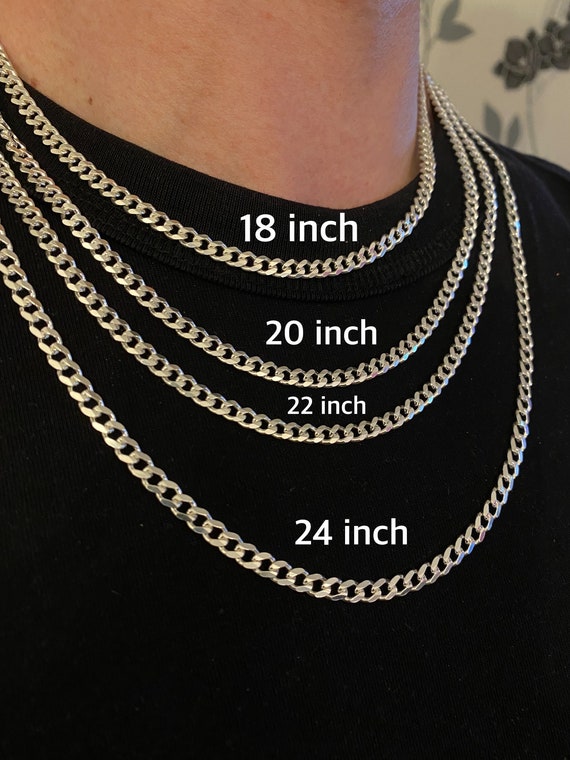 925 Sterling Silver Curb Chain Men 