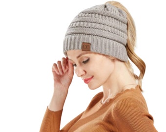Classic beanie hat - pony tail hats - winter hats - winter beanies - winter hats for women .
