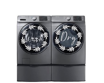 Was and dry wreath custom decal - vinyl decal - wash and dry - laundry room décor - home décor - washing machine vinyl - decals and murals .