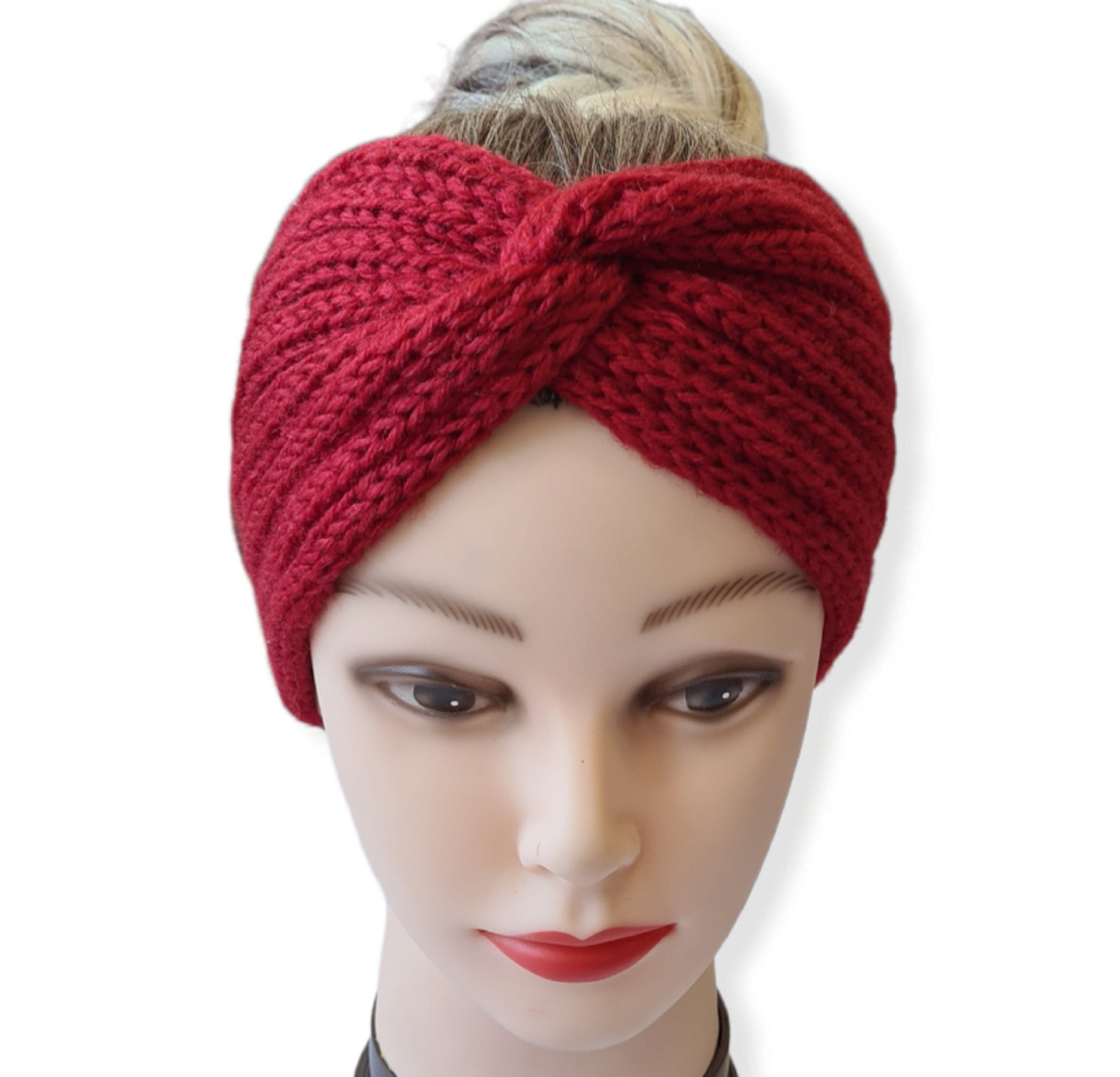 Winter Hairband For Women Women's Winter Headband - Crochet Knitted Wool Blend Hairband Earmuffs In Cross Pattern Winter Headband For Women - Foto 4