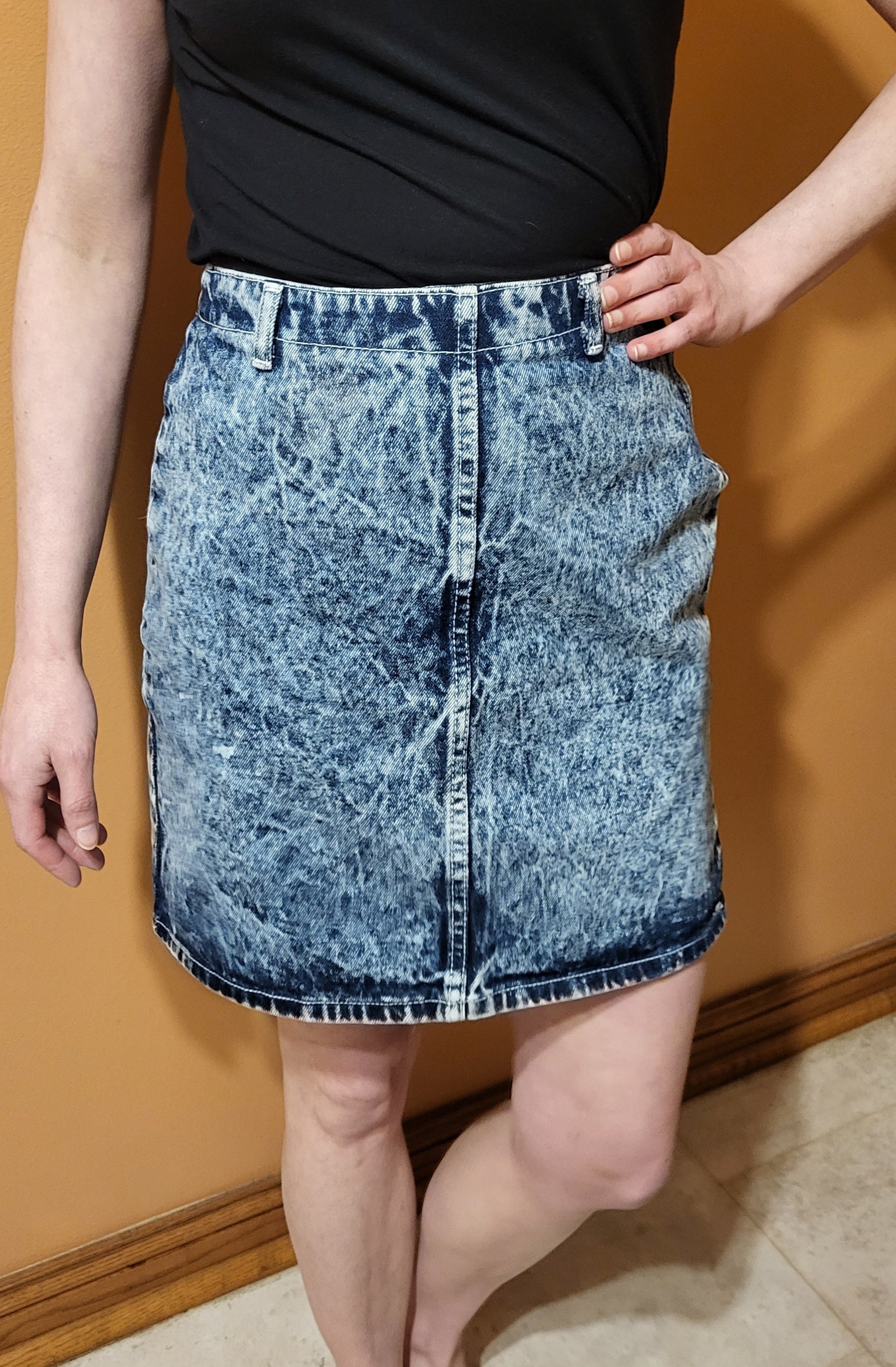 Vintage 90's Acid Wash High Waisted Denim Mini Skirt by Contempo for West  Coast Size 30 - Etsy
