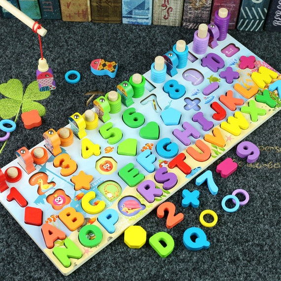 Alphabetpuzzle Zahlenpuzzle Buchstabenpuzzle auch Montessori Lernspielzeug 