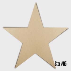 May include: A large, five-pointed star shape cut from brown craft paper. The star is flat and has a smooth surface. The text "Star #05" is printed below the star.