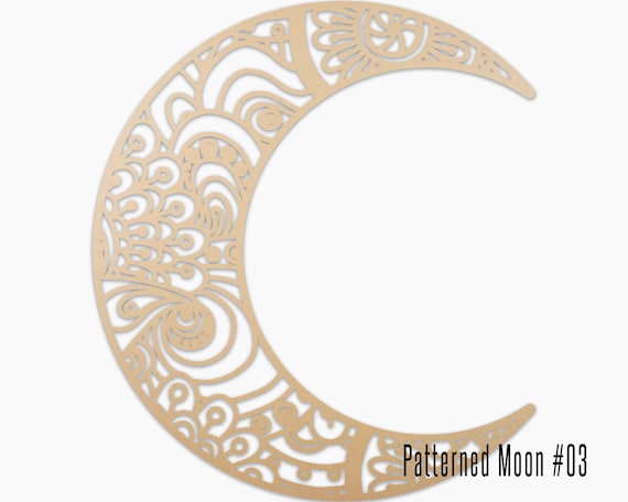 Wooden Moon Patterned Shape Embellishment - 200-500mm 3mm MDF - Unpainted Natural 3m MDF - Laser Cut