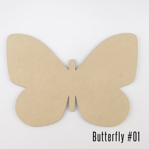 Wooden Butterfly Shape Embellishment - 30-500mm 3mm Mdf Craft Unpainted Natural - 3mm Mdf - Laser Cut