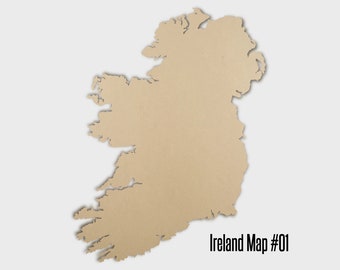 Wooden Ireland Map Shape 100-600mm 3mm MDF - Craft Unpainted - Laser Cut