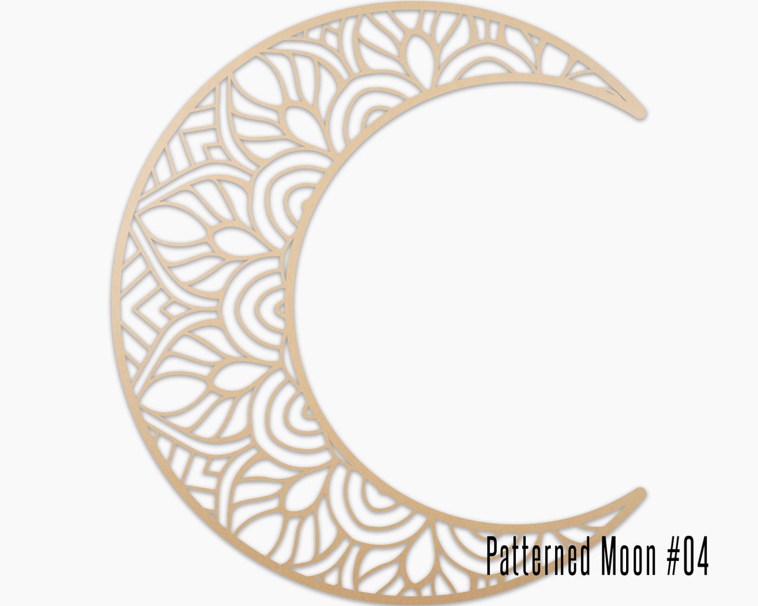 Wooden Moon Patterned Shape Embellishment - 200-500mm 3mm MDF ...