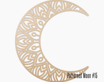 Wooden Moon Patterned Shape Embellishment - 200-500mm 3mm MDF - Unpainted Natural 3mm MDF - Laser Cut