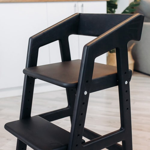 Counter Height High Chair Natural Oak Etsy