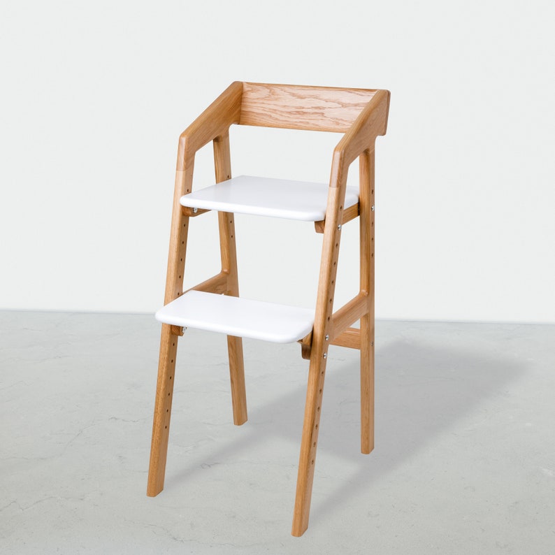 Counter Height High Chair Natural Oak Etsy