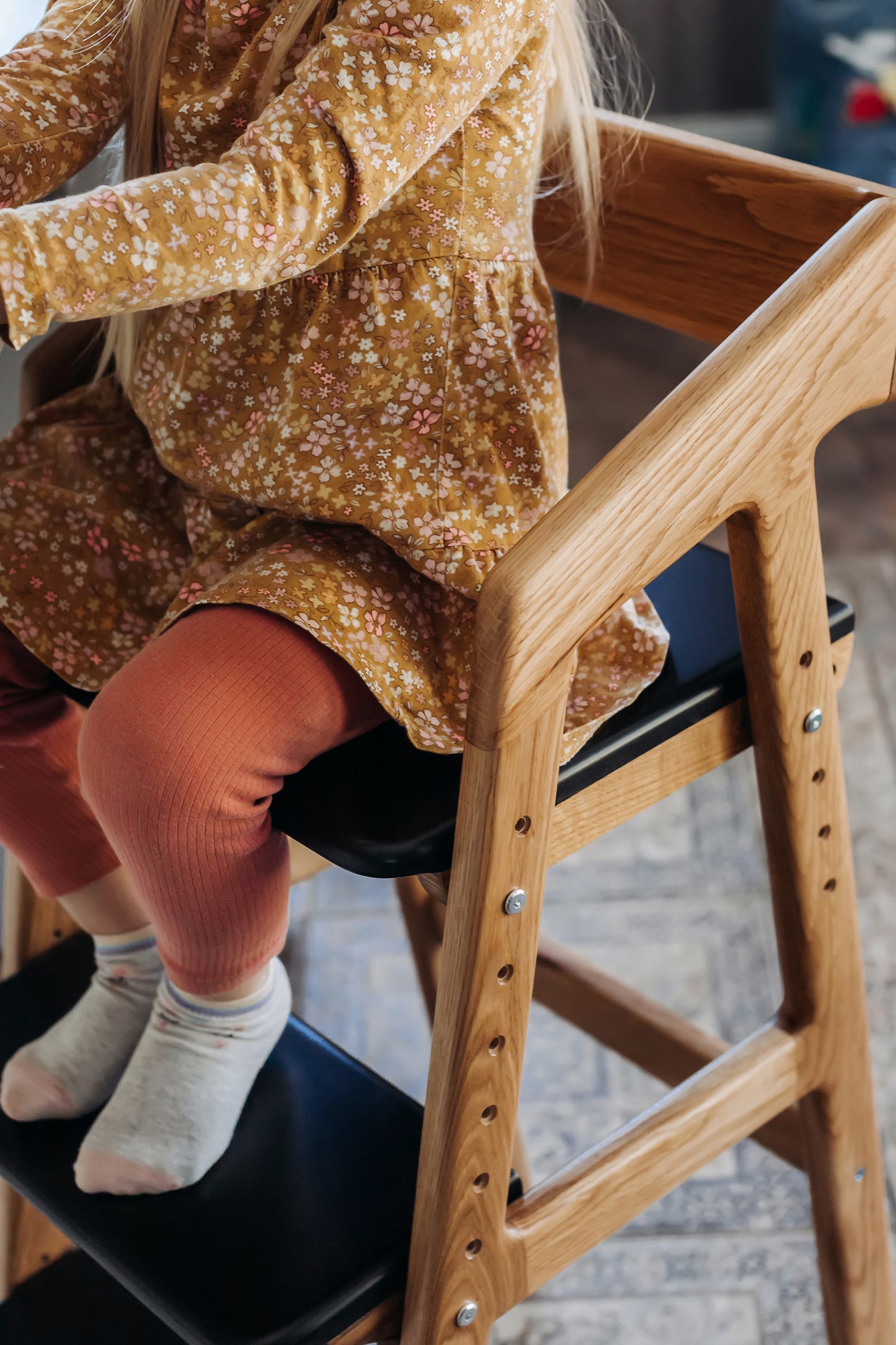 Counter Height High Chair Natural Oak Etsy