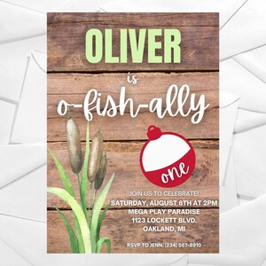 Customizable Invitation - O&#39;FISH&#39;ALLY ONE
