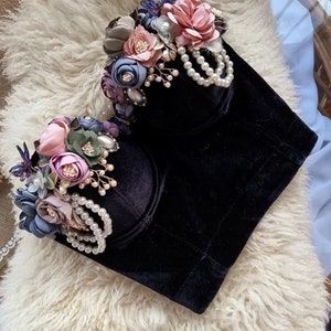 Flora Embroidery Corset / Handmade Bustier - Etsy