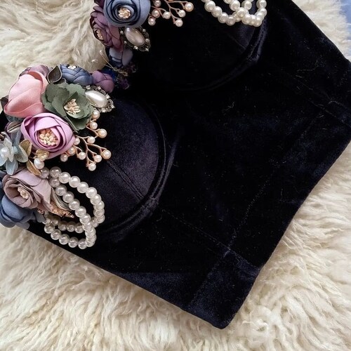 Black Mesh Corset Bodice Crop Handmade Fashion Bustier/casual - Etsy
