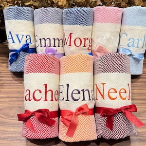 Bachelorette Party Favors, Personalized Towel, Wedding Gift, Turkish Beach Towel, Personalized Bridal Shower Gift, Housewarming Gift