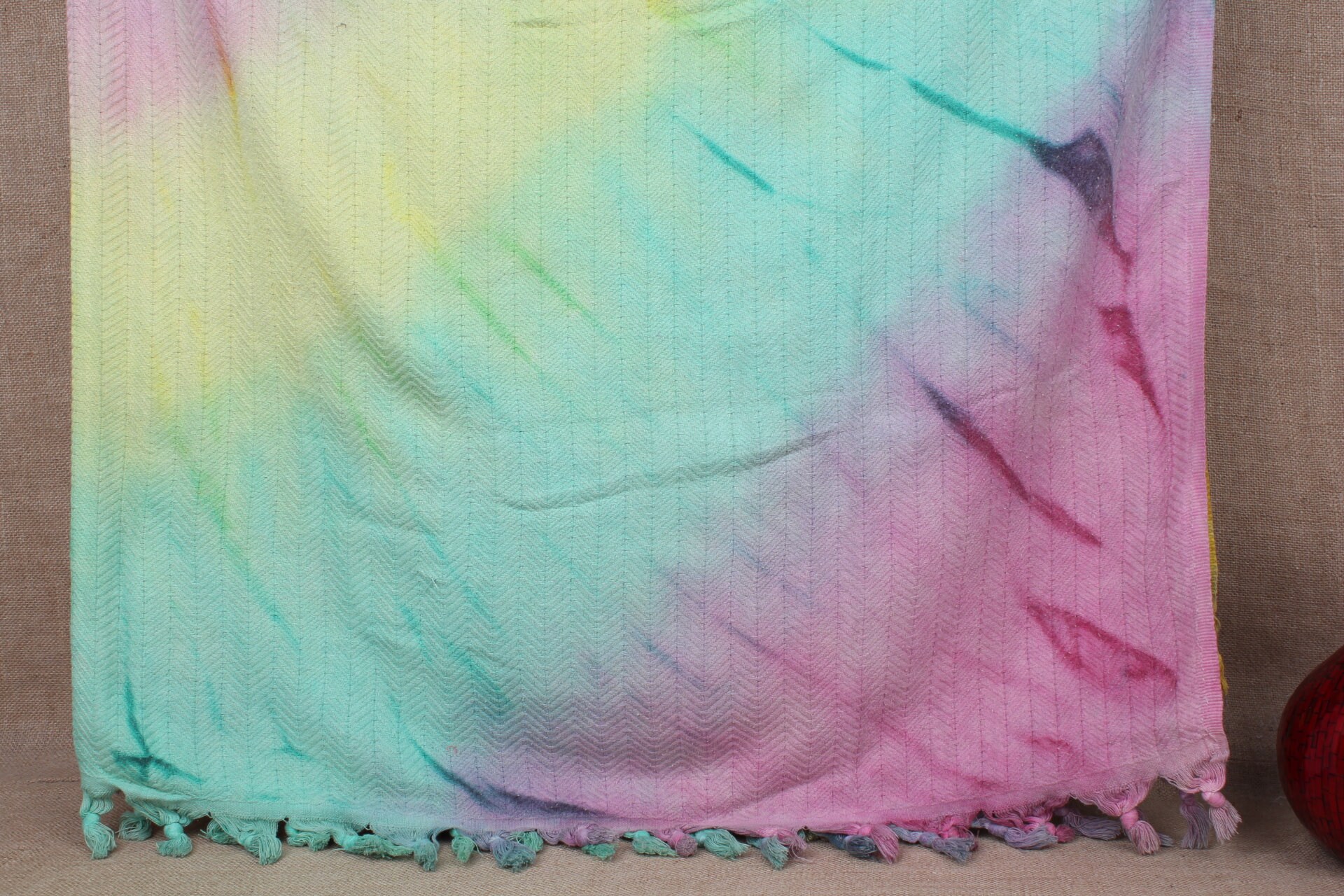 Bedcover, Beach Blanket, Rainbow Throw, Chevron Tie Dye Throw, 67x91 Inches Boho Bedspread, Decorative Blanket, Decor Throw,