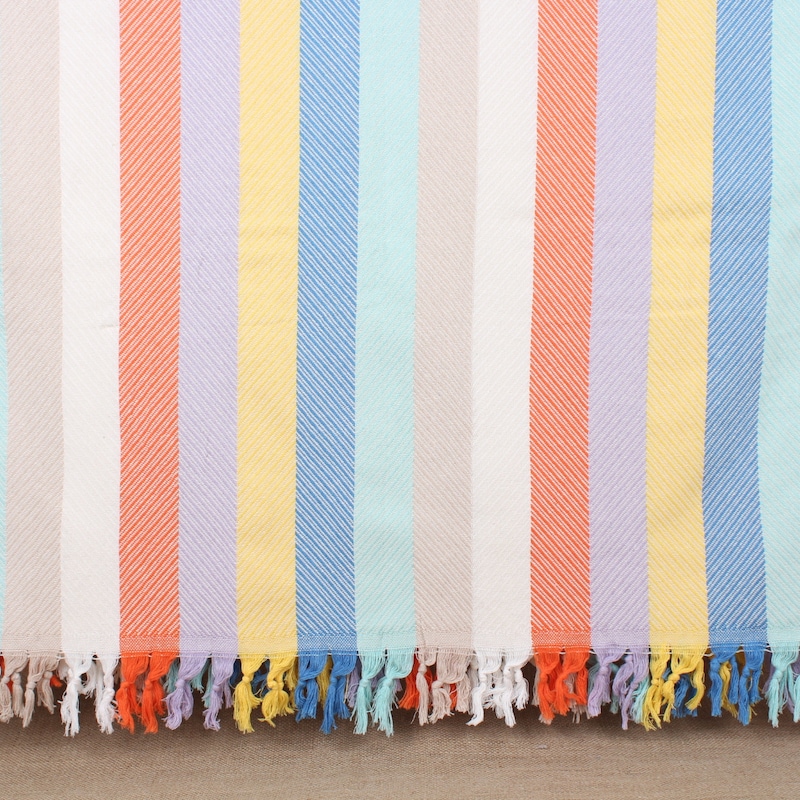Cobalt Large Chevron Cashmere Blanket