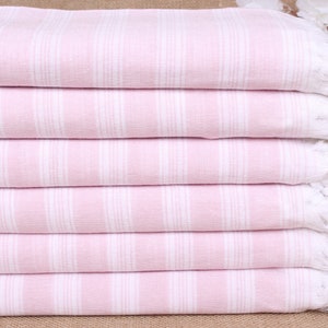 Monogram Beach Towel, Personalized Towels, Light Powder Pink Towel, Striped Towel, 40x71 Inches Gifts for Him, Bridesmaid Towel,