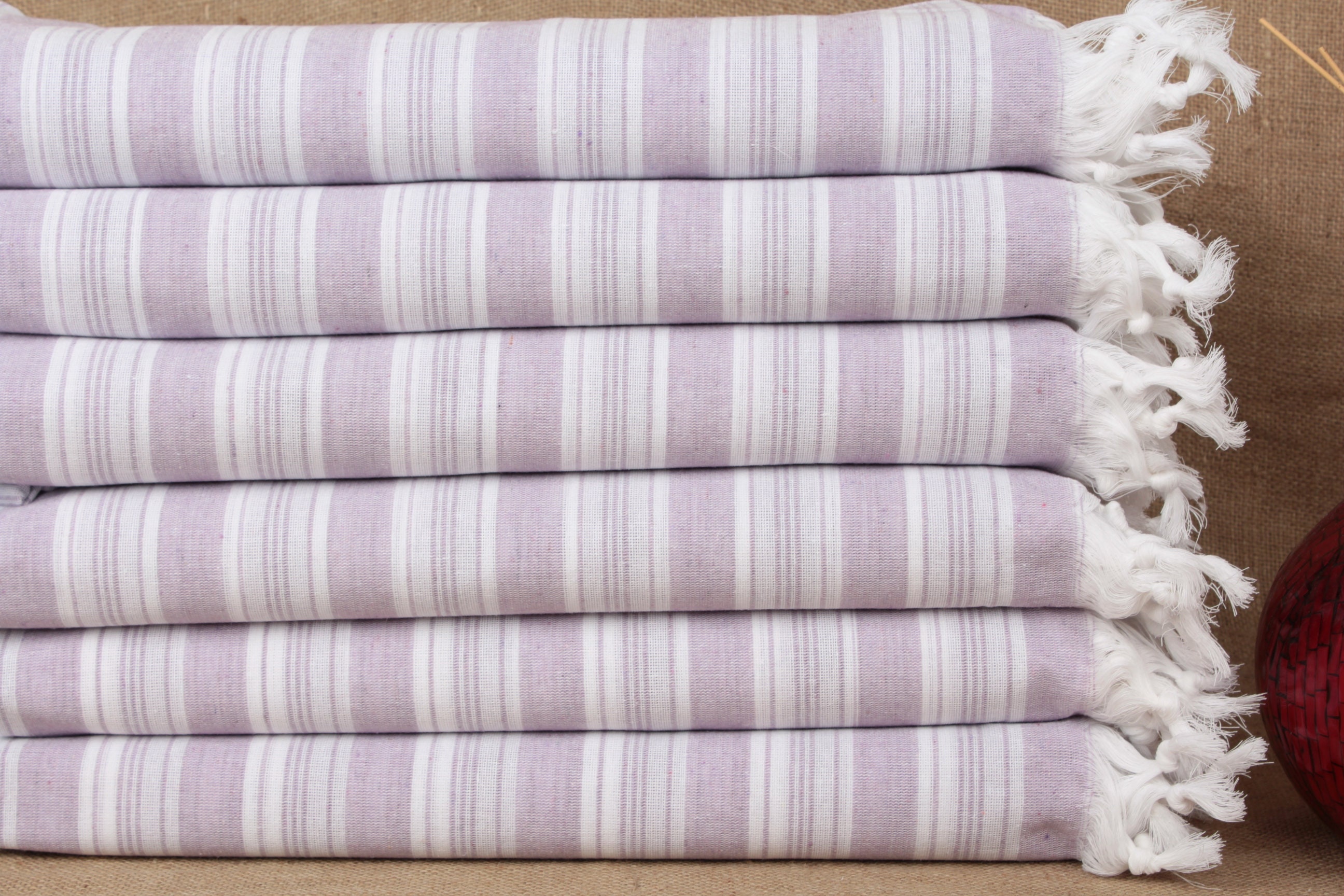 Beach Towel, Wholesale Towels, Lilac Peshtemal, Striped 40x71 Inches Turkish Towel Wholesale, Scarf Bulk Order