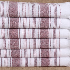 Personalized Turkish Towel, Turkish Beach Towel Personalized, Burgundy Towel, Striped Towel, 32x67 Inches Boho Beach Towel,