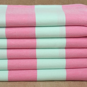 Türkische Handtücher Strand, Benutzerdefiniertes Türkisches Handtuch, Fuchsia-Mint Handtuch, gestreiftes Handtuch, 40x71 Zoll Handtuch mit Namen, Dekoratives Handtuch,