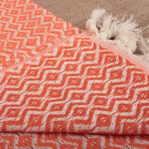 Kitchen Towel, Turkish Towel, Orange Washcloth, Diamond Towel, 18x36 Inches Monogrammed Towel, Hotel Washcloth, Gift Peshkir, Tea Towel, image 3