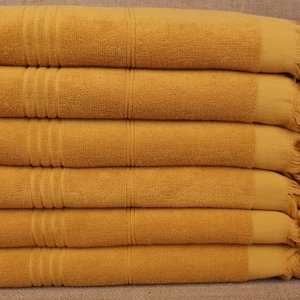 Personalized Beach Towel, Bachelor Bachelorette Party Favors, Striped Terry Towel, Gift For Him, 36x71 Inches Mustard Cotton Towel,