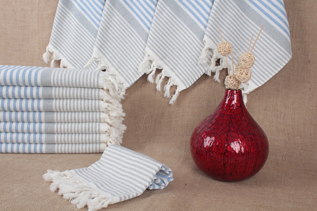 Dish Towel, Small Towel, Striped Washcloth, 18x36 Inches