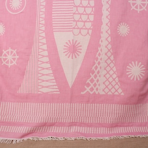 Embroidered Beach Towel, Personalized Beach Towel, Pink Towel, Fish Towel, Patterned Towel, 38x69 Inches Custom Bath Towel, Gift Towel,