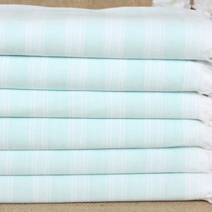 Monogrammed Beach Towel, Personalized Gift, Mint Towel, Striped Towel, 40x71 Inches Personalized Wedding Gift for Couple,
