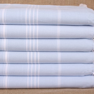 Wedding Gift, Personalized Towel, Gift For Him, 40x71 Inches Baby Blue Cotton Towel, Striped Towel, Bachelorette Party Favors Beach,