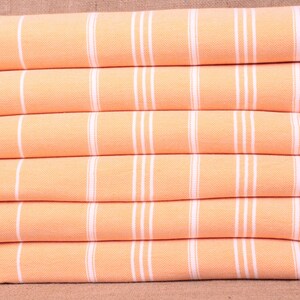 Turkish Towel, Hand Towel, Light Orange Washcloth, 24x40 Inches Embroidered Towel, Gift Peshkir, Small Striped Bath Washcloth,