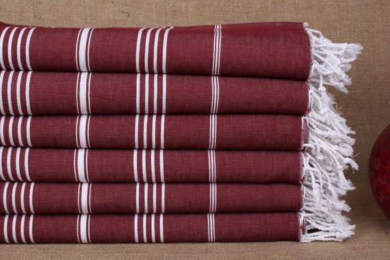 40x71 Inches Turkish Towels Beach Turkish Bath Towel Burgundy Towel Striped Towel Bride Beach Towel Hotel Towel Travel Towel Etsy