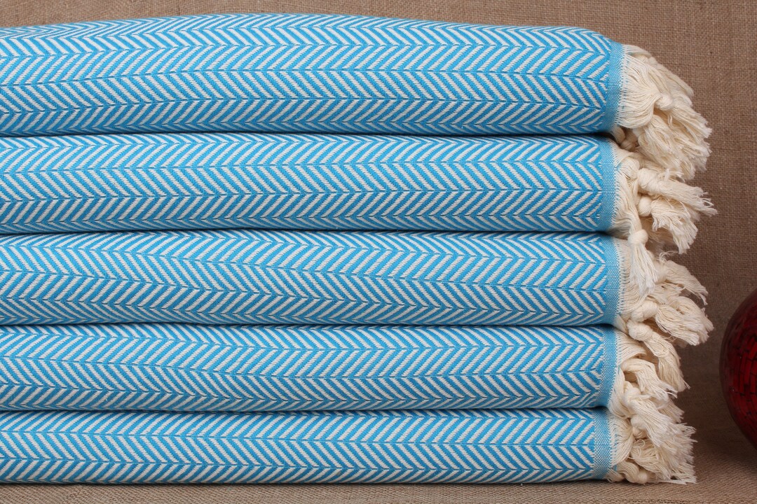 Turquoise Color Throws Couch Throw, Turkish Blanket, Turquoise Throw, Chevron Throw, 75x91 ...