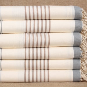 Turkish Bath Towel, Personalized Beach Towel, Gray-Brown Towel, Striped Towel, 40x71 Inches Bridesmaid Bachelorette Gift,