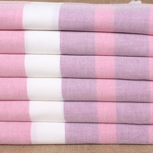 Personalized Gift, Turkish Towels Beach, Pink-Purple Towel, Striped Towel, 40x71 Inches Turkish Towel Beach Blanket, Travel Towel,