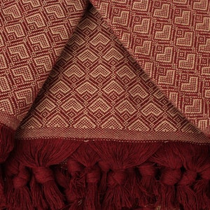 Custom Blanket, Picnic Blanket, Burgundy Throw, Heart Design Blanket, 75x87 Inches Turkish Blanket, Pilates Throw, Designer Blanket, image 7