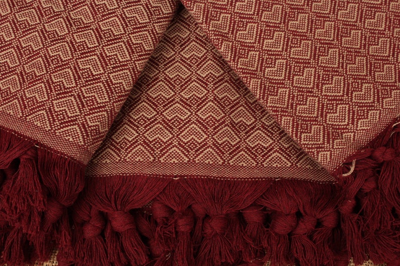 Custom Blanket, Picnic Blanket, Burgundy Throw, Heart Design Blanket, 75x87 Inches Turkish Blanket, Pilates Throw, Designer Blanket, image 7