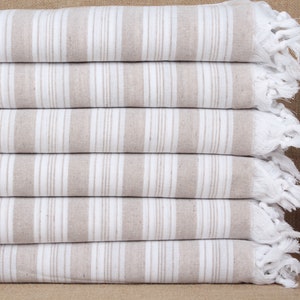 Turkish Beach Towel, Bath Towel, Beige Towel, Striped Peshtemal, 40x71 Inches Girls Weekend Gift, Hotel Peshtemal, Scarf Towel,